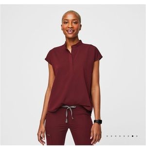 Figs Women's  Rafaela™ - Oversized Scrub Top - XS / Burgundy